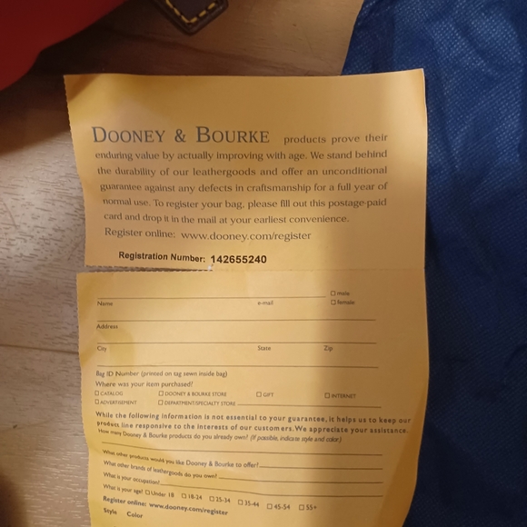 CHERRY/HOBO STYLE DOONEY AND BOURKE RED LEATHER SHOULDER BAG - Picture 12 of 14